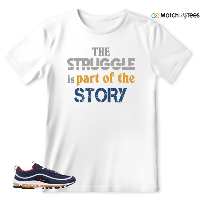 NIKE AIR MAX 97 MIDNIGHT NAVY HABANERO RED SNEAKER Matching Tees t-shirt