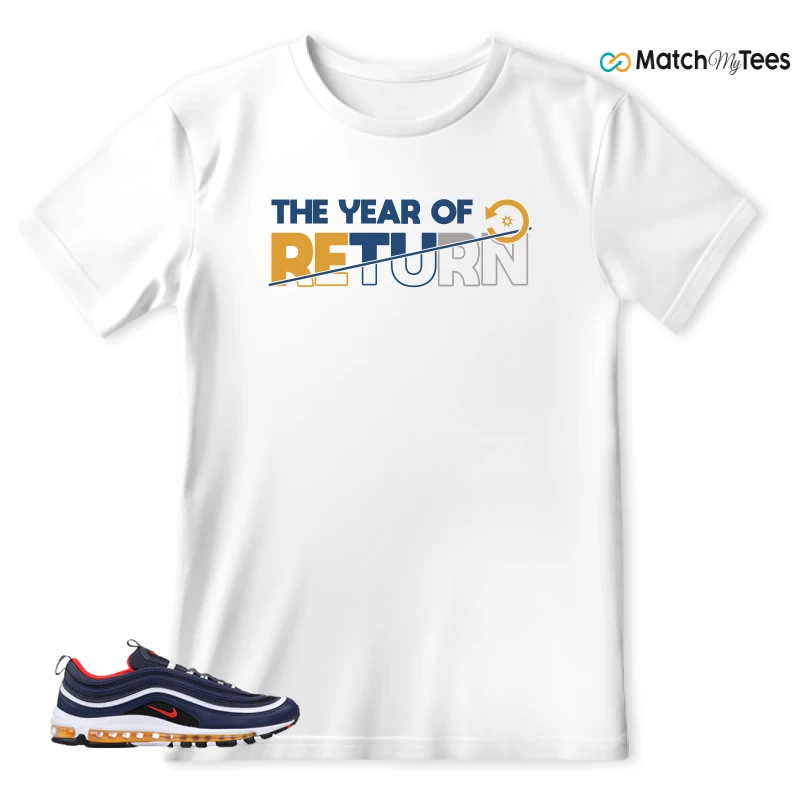 NIKE AIR MAX 97 MIDNIGHT NAVY HABANERO RED SNEAKER Matching Tees t-shirt