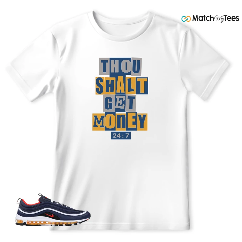 NIKE AIR MAX 97 MIDNIGHT NAVY HABANERO RED SNEAKER Matching Tees t-shirt