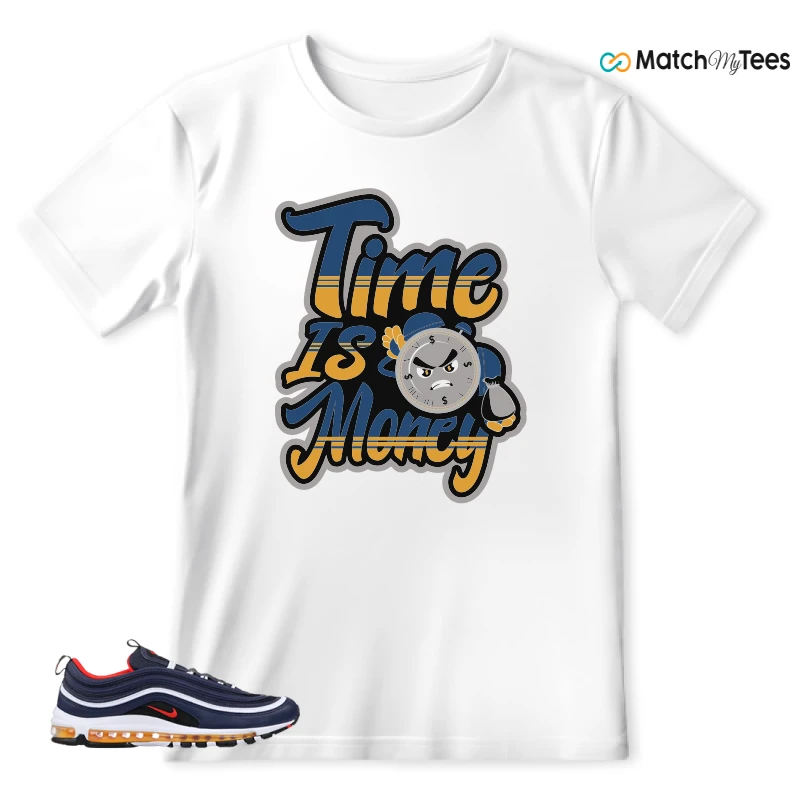 NIKE AIR MAX 97 MIDNIGHT NAVY HABANERO RED SNEAKER Matching Tees t-shirt