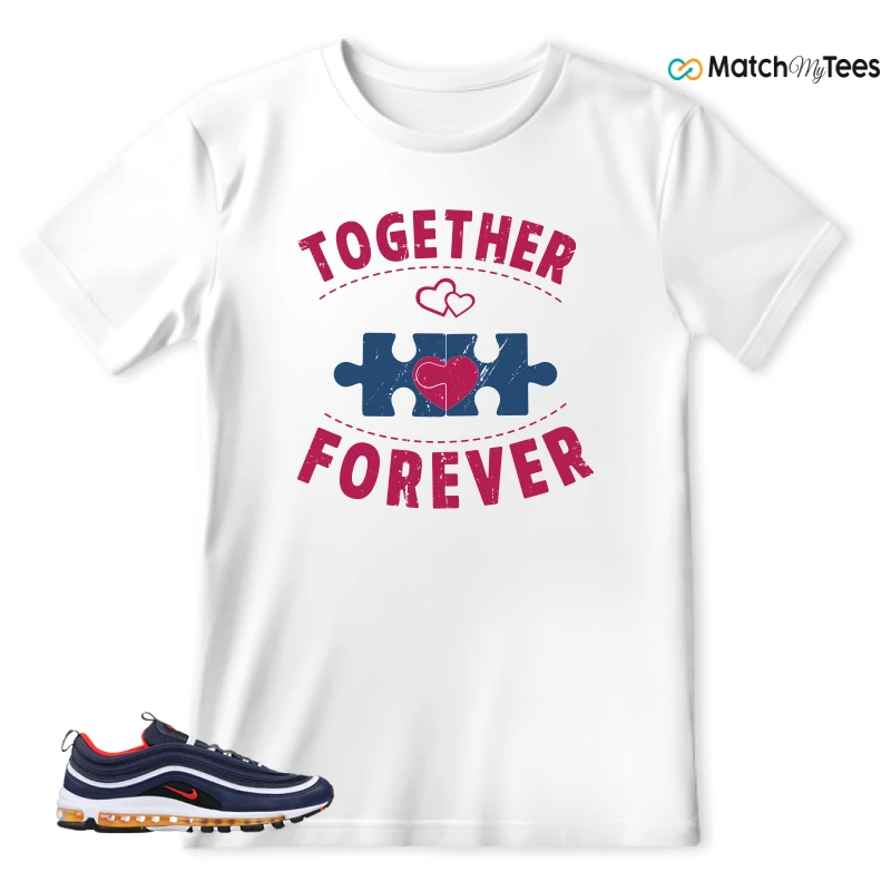 NIKE AIR MAX 97 MIDNIGHT NAVY HABANERO RED SNEAKER Matching Tees t-shirt