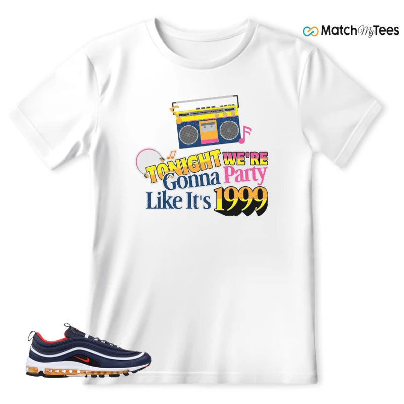 NIKE AIR MAX 97 MIDNIGHT NAVY HABANERO RED SNEAKER Matching Tees t-shirt