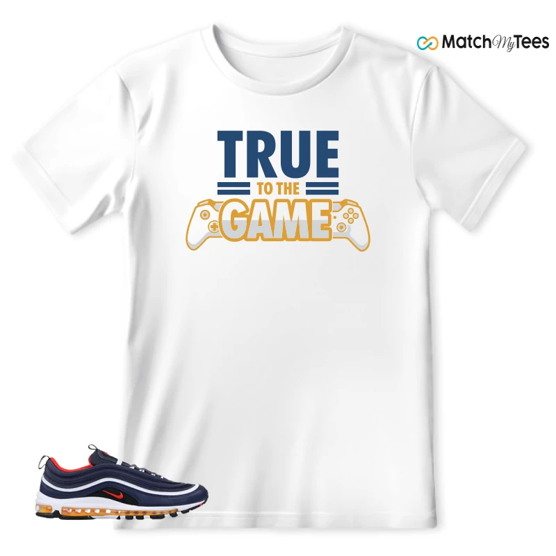NIKE AIR MAX 97 MIDNIGHT NAVY HABANERO RED SNEAKER Matching Tees t-shirt