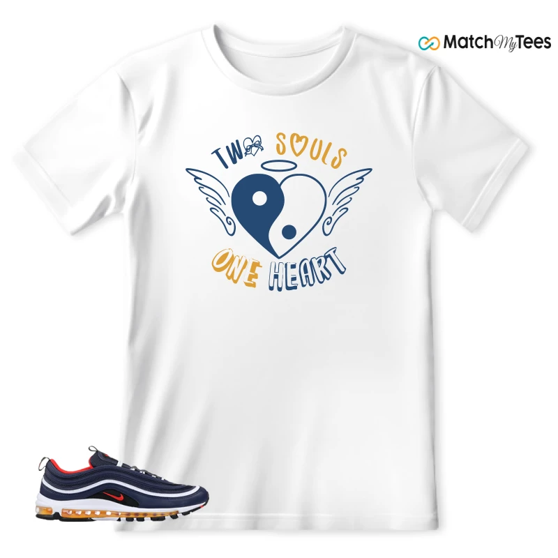 NIKE AIR MAX 97 MIDNIGHT NAVY HABANERO RED SNEAKER Matching Tees t-shirt