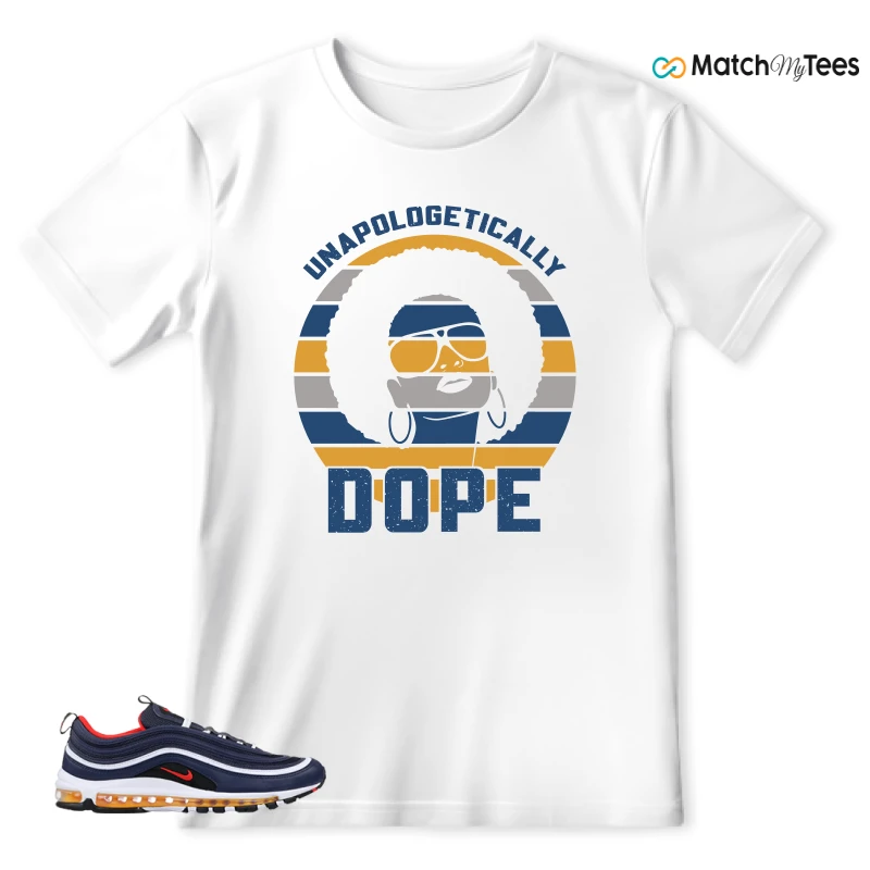 NIKE AIR MAX 97 MIDNIGHT NAVY HABANERO RED SNEAKER Matching Tees t-shirt