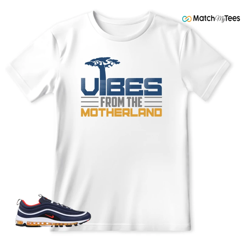 NIKE AIR MAX 97 MIDNIGHT NAVY HABANERO RED SNEAKER Matching Tees t-shirt