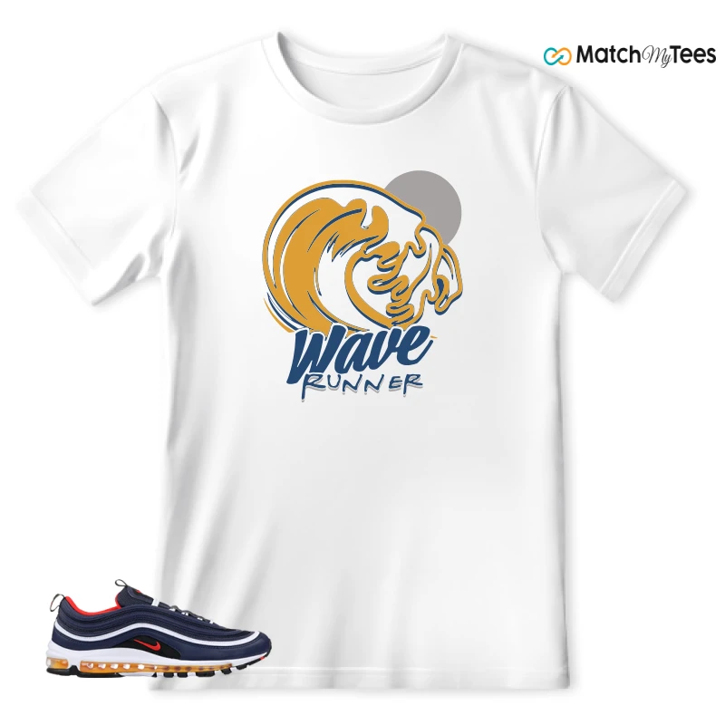 NIKE AIR MAX 97 MIDNIGHT NAVY HABANERO RED SNEAKER Matching Tees t-shirt