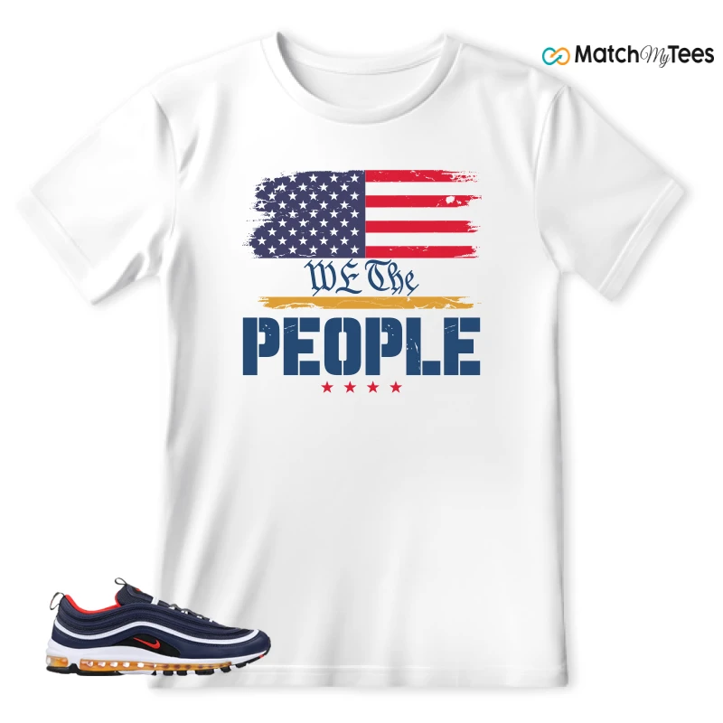 NIKE AIR MAX 97 MIDNIGHT NAVY HABANERO RED SNEAKER Matching Tees t-shirt