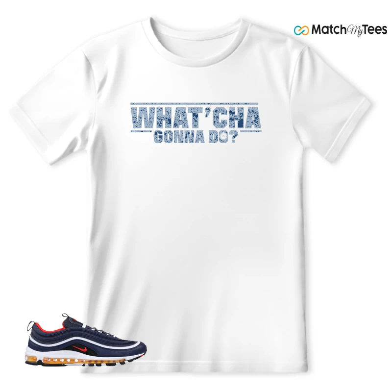 NIKE AIR MAX 97 MIDNIGHT NAVY HABANERO RED SNEAKER Matching Tees t-shirt