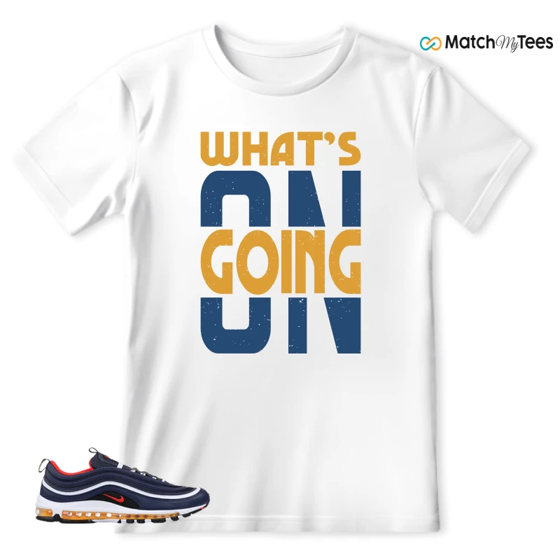 NIKE AIR MAX 97 MIDNIGHT NAVY HABANERO RED SNEAKER Matching Tees t-shirt