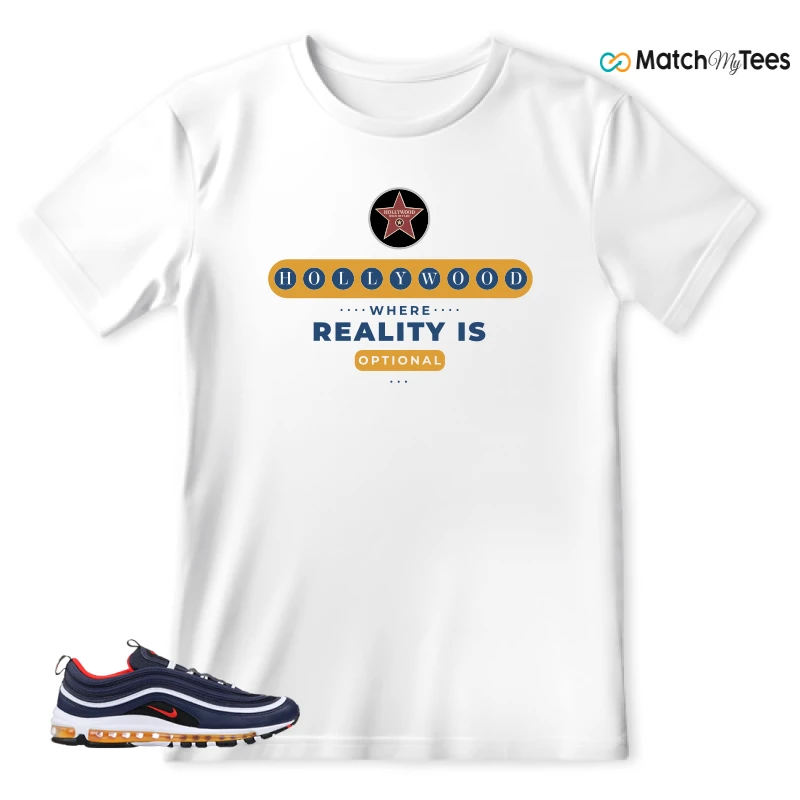 NIKE AIR MAX 97 MIDNIGHT NAVY HABANERO RED SNEAKER Matching Tees t-shirt