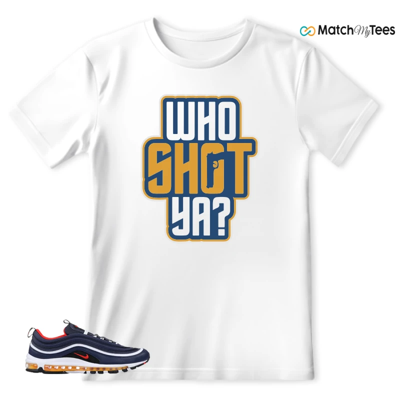 NIKE AIR MAX 97 MIDNIGHT NAVY HABANERO RED SNEAKER Matching Tees t-shirt