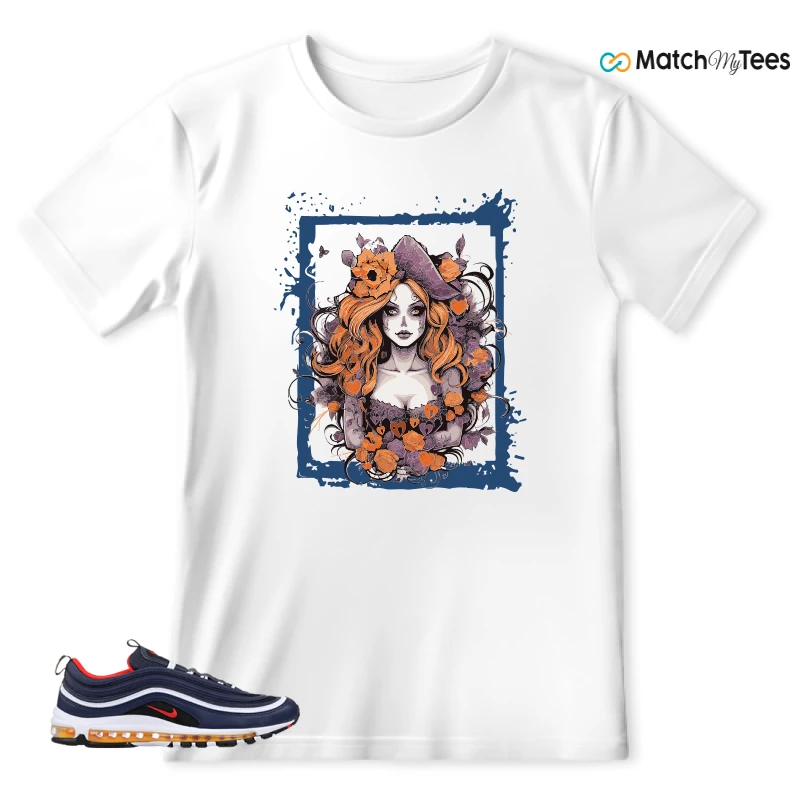 NIKE AIR MAX 97 MIDNIGHT NAVY HABANERO RED SNEAKER Matching Tees t-shirt