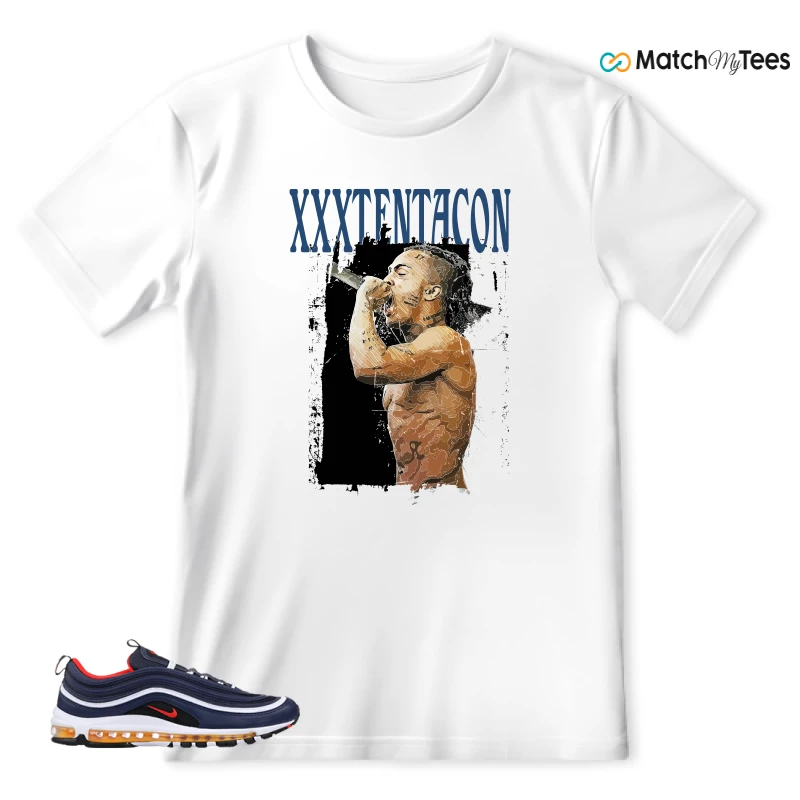 NIKE AIR MAX 97 MIDNIGHT NAVY HABANERO RED SNEAKER Matching Tees t-shirt