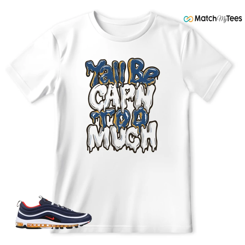NIKE AIR MAX 97 MIDNIGHT NAVY HABANERO RED SNEAKER Matching Tees t-shirt