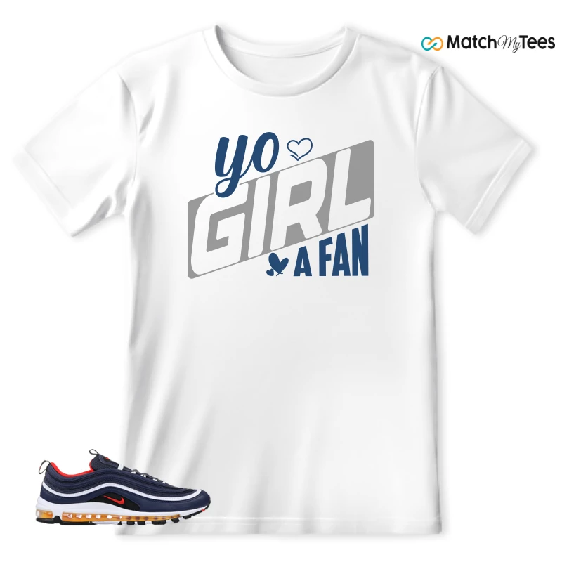 NIKE AIR MAX 97 MIDNIGHT NAVY HABANERO RED SNEAKER Matching Tees t-shirt