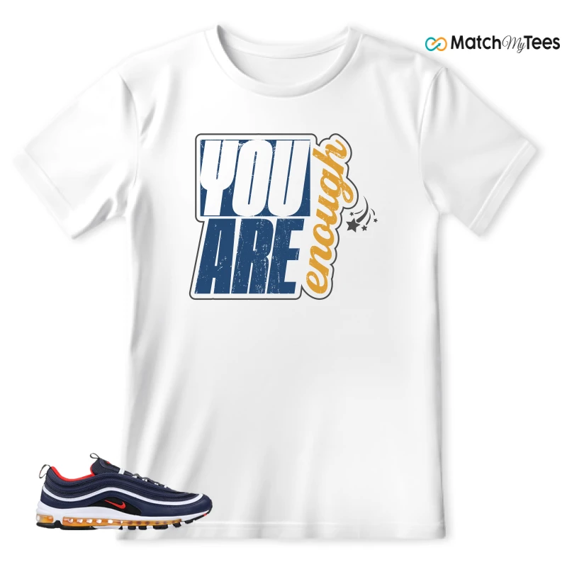 NIKE AIR MAX 97 MIDNIGHT NAVY HABANERO RED SNEAKER Matching Tees t-shirt