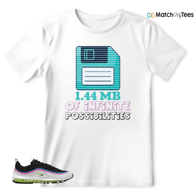 NIKE AIR MAX 97 NEON BLACK WHITE SNEAKER Matching Tees t-shirt