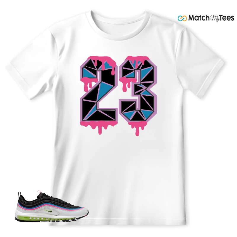 NIKE AIR MAX 97 NEON BLACK WHITE SNEAKER Matching Tees t-shirt