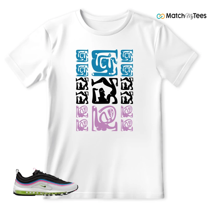 NIKE AIR MAX 97 NEON BLACK WHITE SNEAKER Matching Tees t-shirt