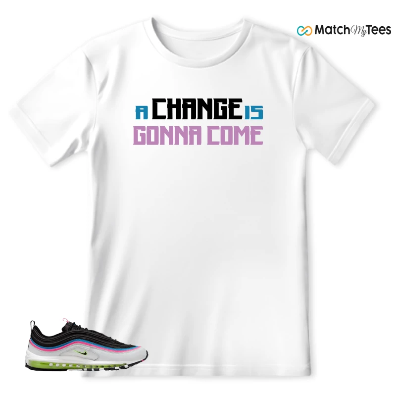 NIKE AIR MAX 97 NEON BLACK WHITE SNEAKER Matching Tees t-shirt