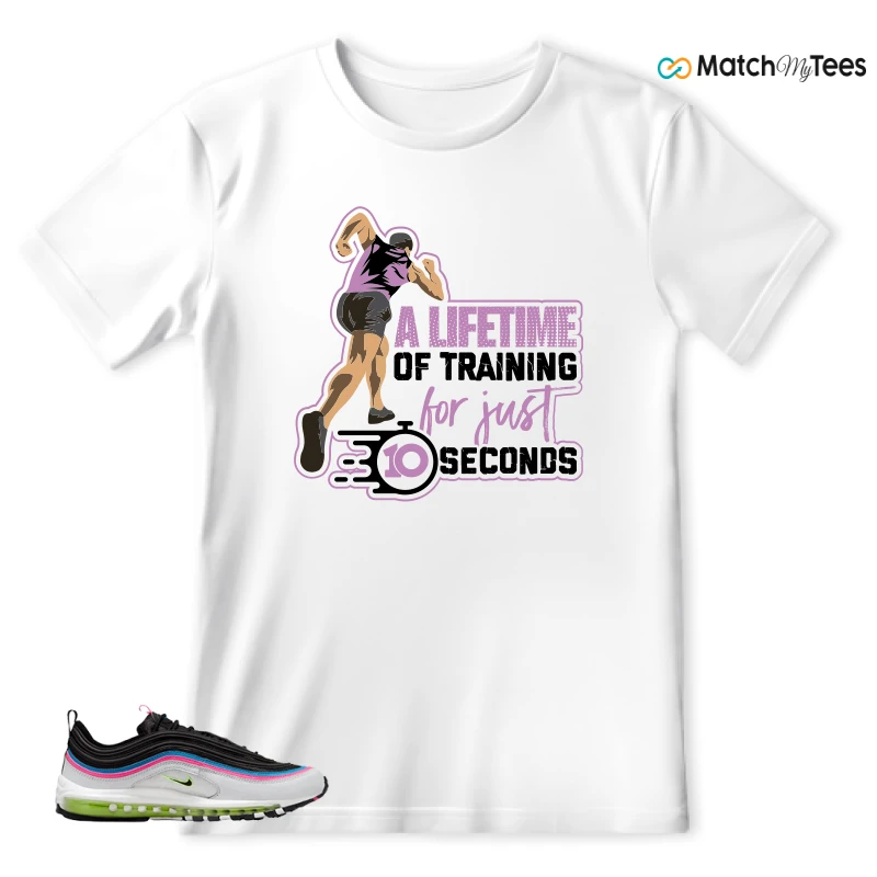 NIKE AIR MAX 97 NEON BLACK WHITE SNEAKER Matching Tees t-shirt