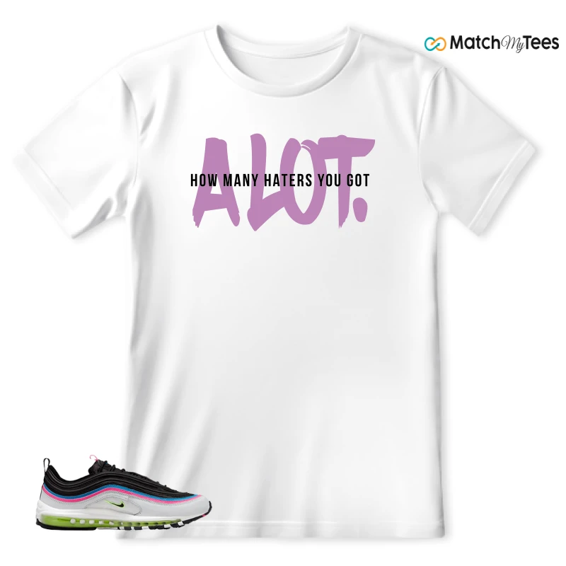 NIKE AIR MAX 97 NEON BLACK WHITE SNEAKER Matching Tees t-shirt