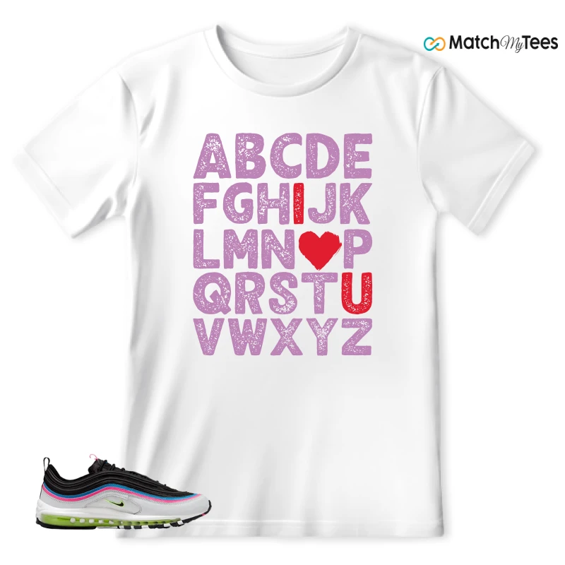 NIKE AIR MAX 97 NEON BLACK WHITE SNEAKER Matching Tees t-shirt