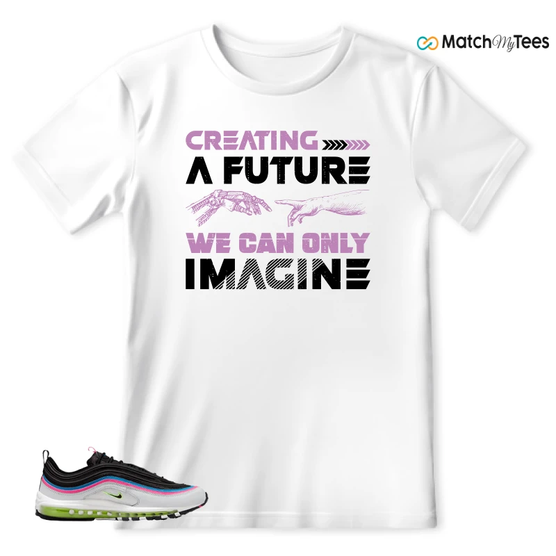 NIKE AIR MAX 97 NEON BLACK WHITE SNEAKER Matching Tees t-shirt