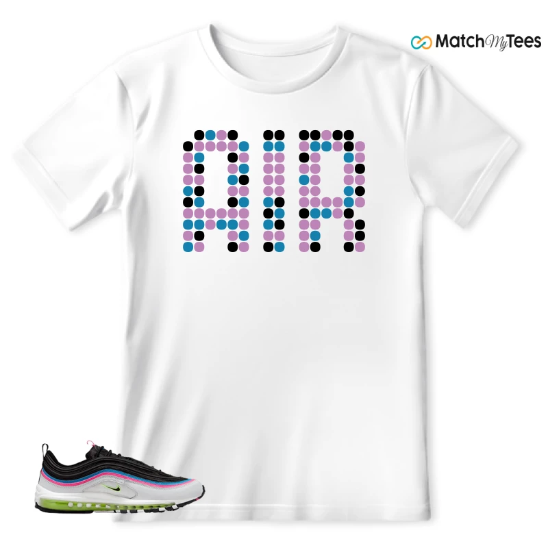 NIKE AIR MAX 97 NEON BLACK WHITE SNEAKER Matching Tees t-shirt
