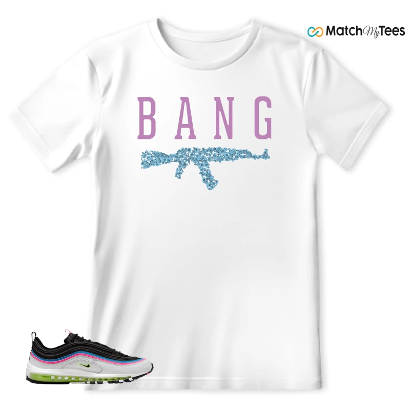 NIKE AIR MAX 97 NEON BLACK WHITE SNEAKER Matching Tees t-shirt