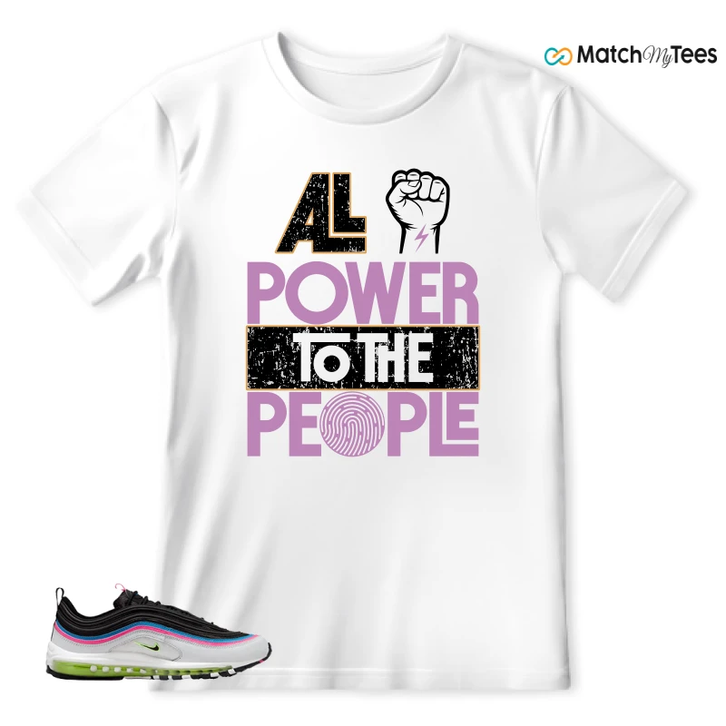 NIKE AIR MAX 97 NEON BLACK WHITE SNEAKER Matching Tees t-shirt