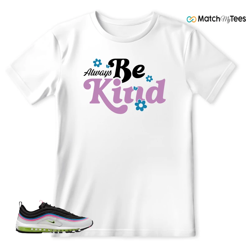 NIKE AIR MAX 97 NEON BLACK WHITE SNEAKER Matching Tees t-shirt
