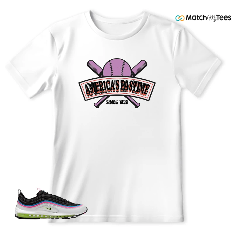 NIKE AIR MAX 97 NEON BLACK WHITE SNEAKER Matching Tees t-shirt