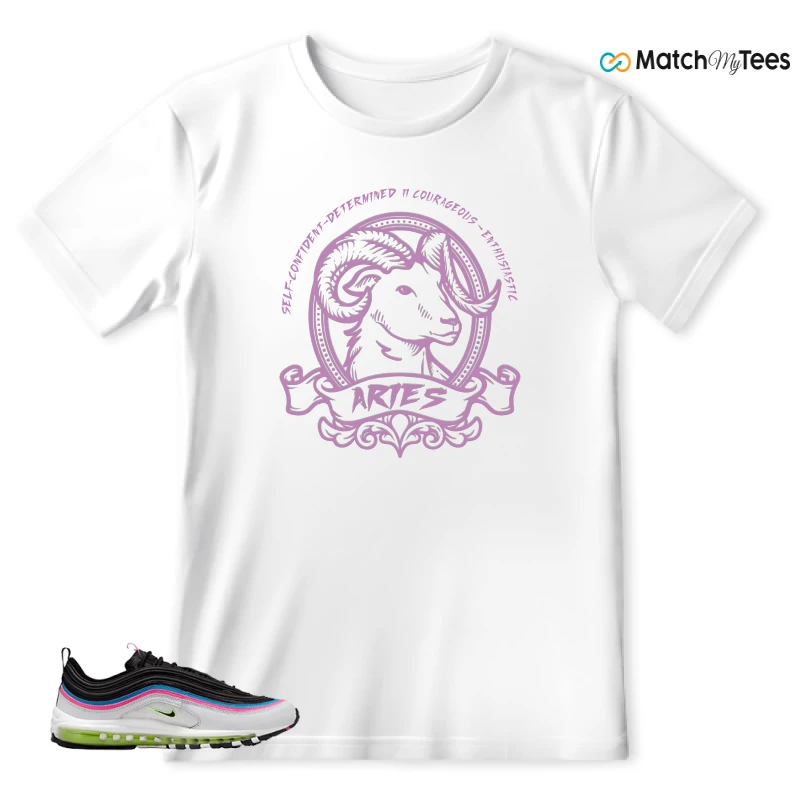 NIKE AIR MAX 97 NEON BLACK WHITE SNEAKER Matching Tees t-shirt