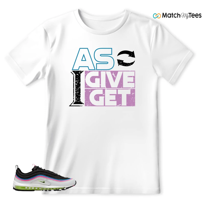 NIKE AIR MAX 97 NEON BLACK WHITE SNEAKER Matching Tees t-shirt