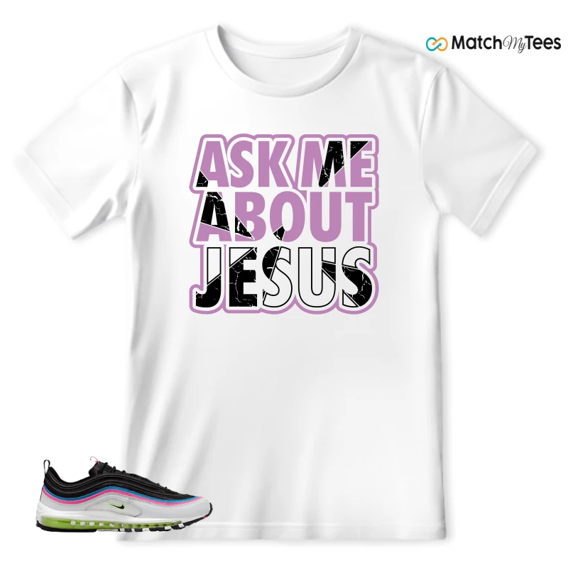 NIKE AIR MAX 97 NEON BLACK WHITE SNEAKER Matching Tees t-shirt