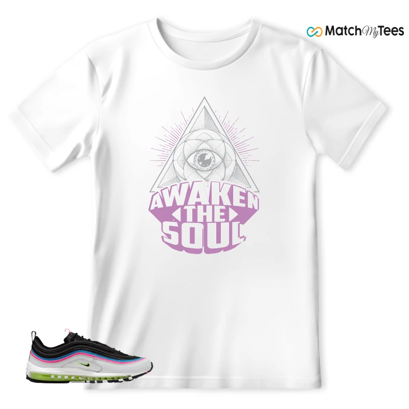 NIKE AIR MAX 97 NEON BLACK WHITE SNEAKER Matching Tees t-shirt