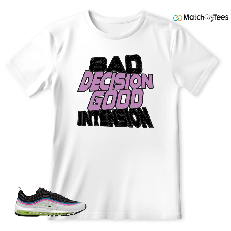 NIKE AIR MAX 97 NEON BLACK WHITE SNEAKER Matching Tees t-shirt