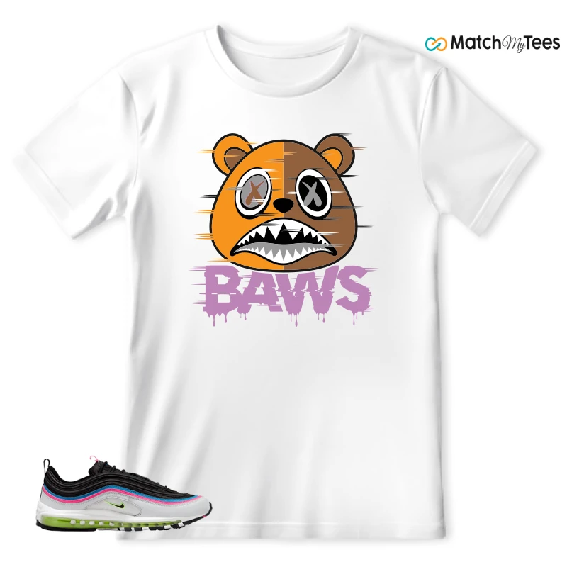 NIKE AIR MAX 97 NEON BLACK WHITE SNEAKER Matching Tees t-shirt