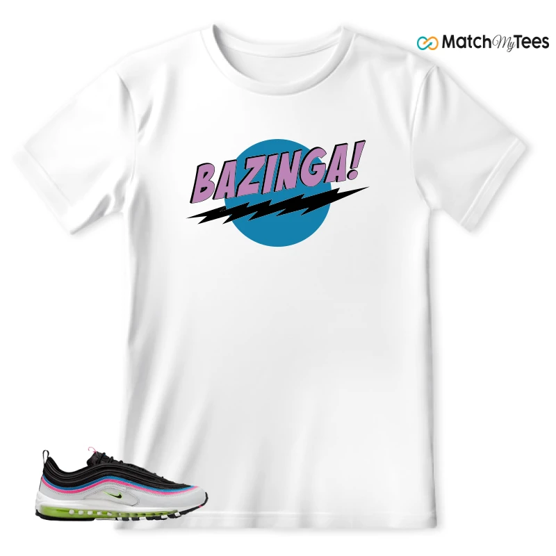 NIKE AIR MAX 97 NEON BLACK WHITE SNEAKER Matching Tees t-shirt