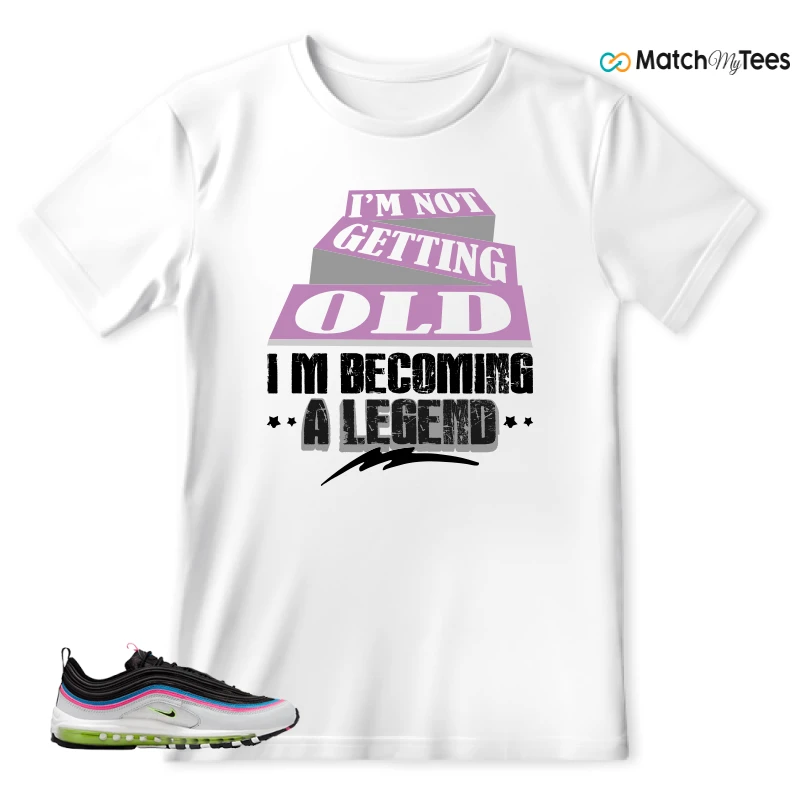 NIKE AIR MAX 97 NEON BLACK WHITE SNEAKER Matching Tees t-shirt