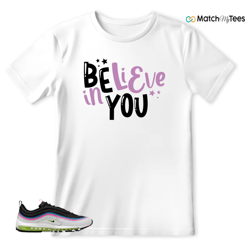 NIKE AIR MAX 97 NEON BLACK WHITE SNEAKER Matching Tees t-shirt