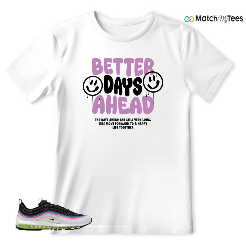NIKE AIR MAX 97 NEON BLACK WHITE SNEAKER Matching Tees t-shirt
