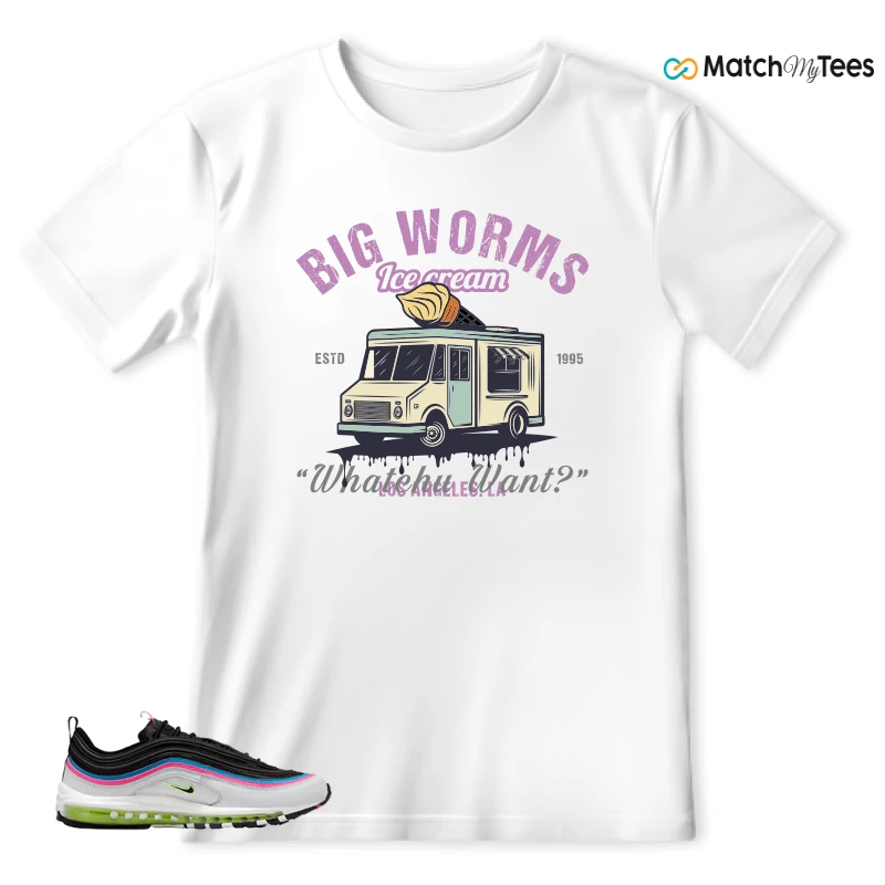 NIKE AIR MAX 97 NEON BLACK WHITE SNEAKER Matching Tees t-shirt