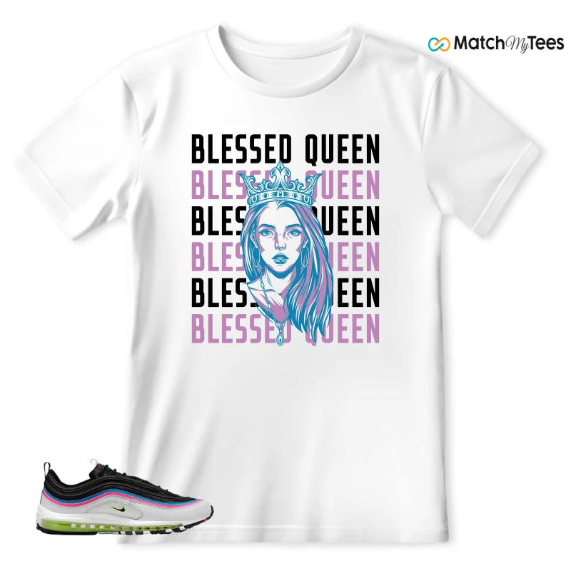 NIKE AIR MAX 97 NEON BLACK WHITE SNEAKER Matching Tees t-shirt