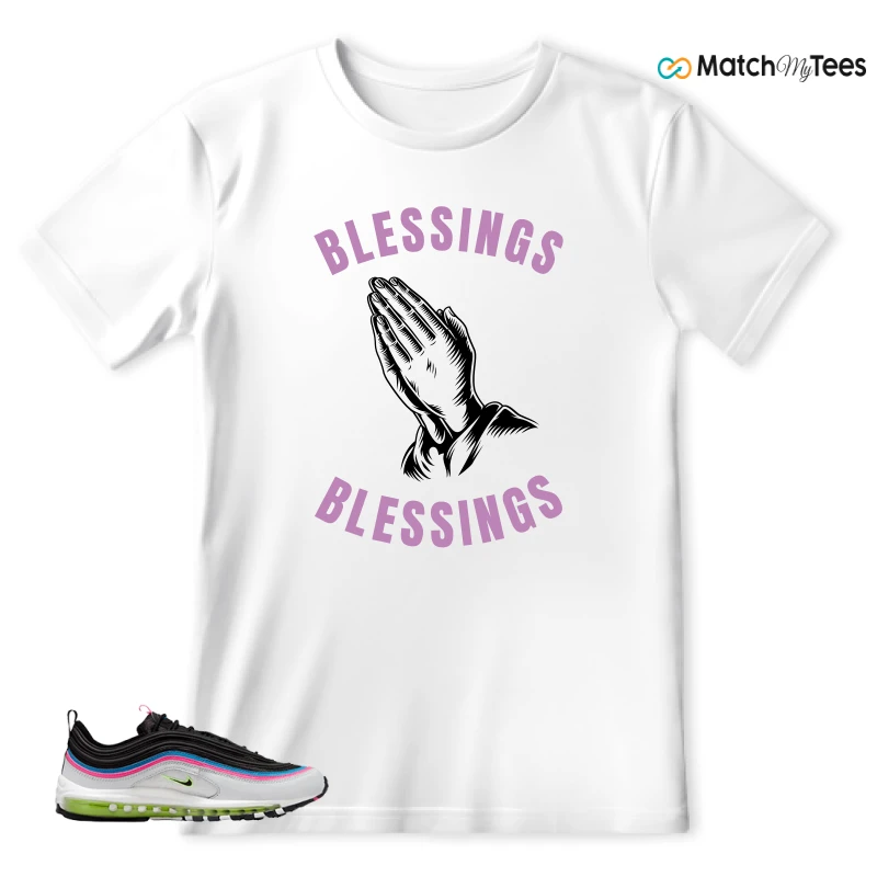 NIKE AIR MAX 97 NEON BLACK WHITE SNEAKER Matching Tees t-shirt