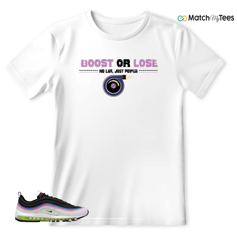 NIKE AIR MAX 97 NEON BLACK WHITE SNEAKER Matching Tees t-shirt