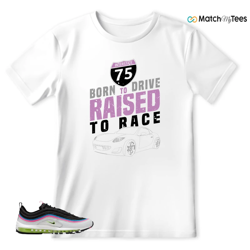 NIKE AIR MAX 97 NEON BLACK WHITE SNEAKER Matching Tees t-shirt