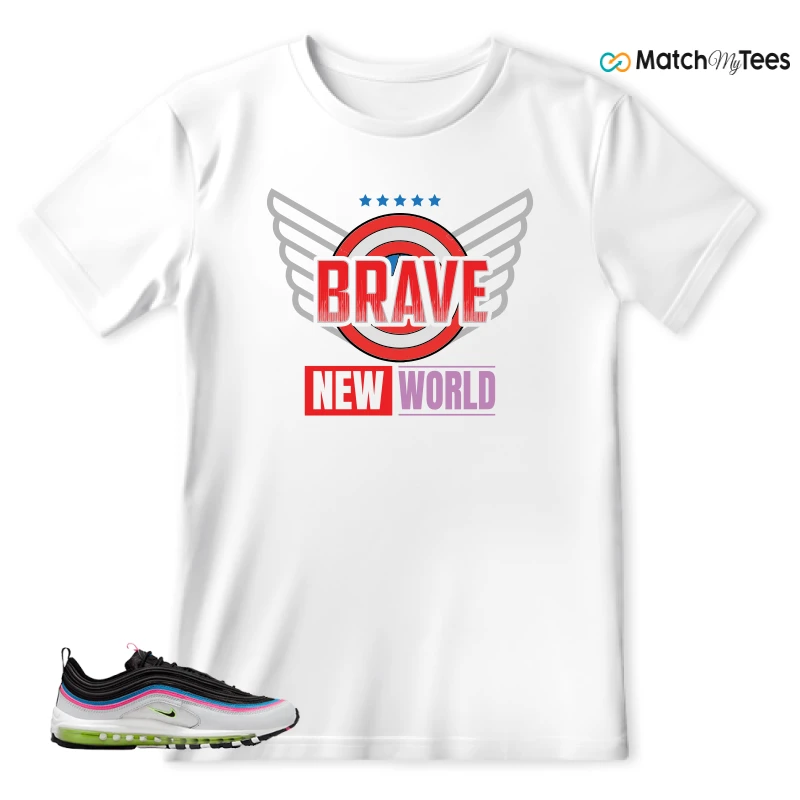 NIKE AIR MAX 97 NEON BLACK WHITE SNEAKER Matching Tees t-shirt